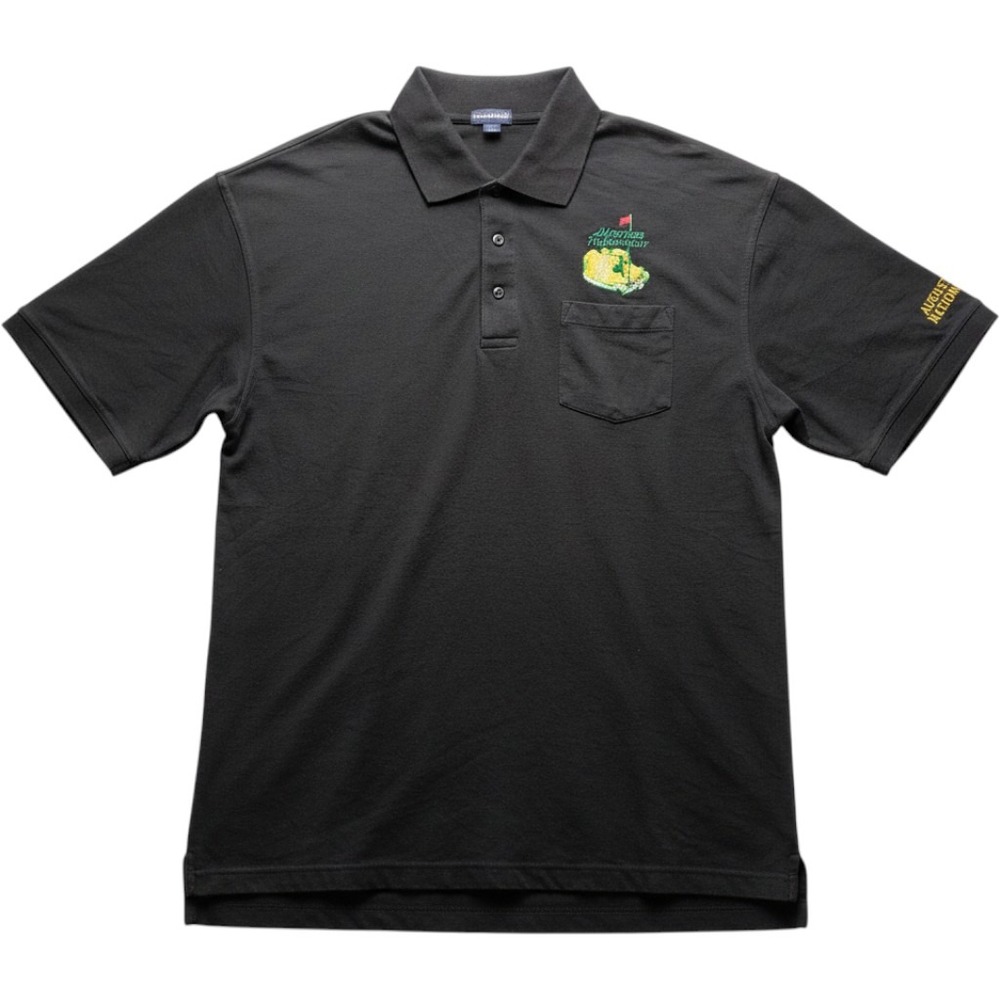 Masters Tournament Shirt Mens 2XL Black Golf Landmark Polo Embroidered Pocket